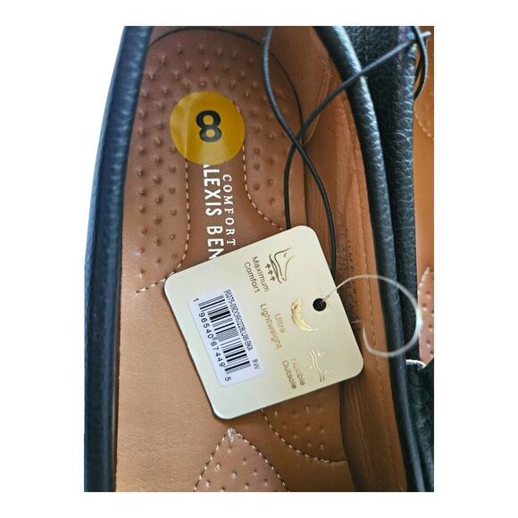 NEW Women's Comfort by Alexis Bendel Leather Slip-on Loafers in Black (Size: 8) - Picture 4 of 7